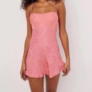 NWT For Love and Lemons Pink Strappy Mini Dress